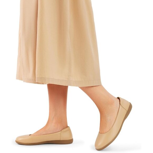 Dream Pairs Women's Nude Faux Leather Round Toe Slip-on Ballet Flats Shoes - Picture 6 of 8